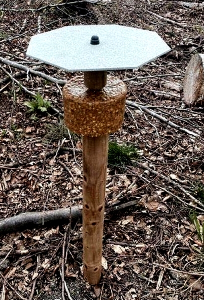 Leckstein-Halterung mit Dach , Wild - Lecksteinhalterung , XXL, Befestigungs Set